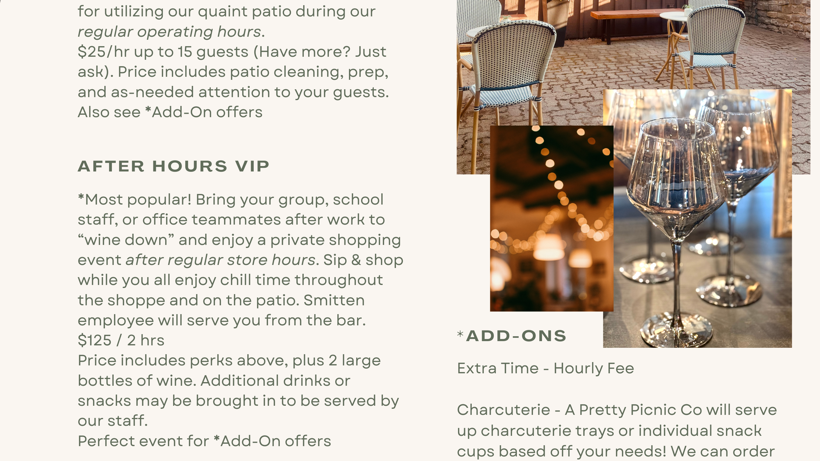 Host your Events at Smitten!!