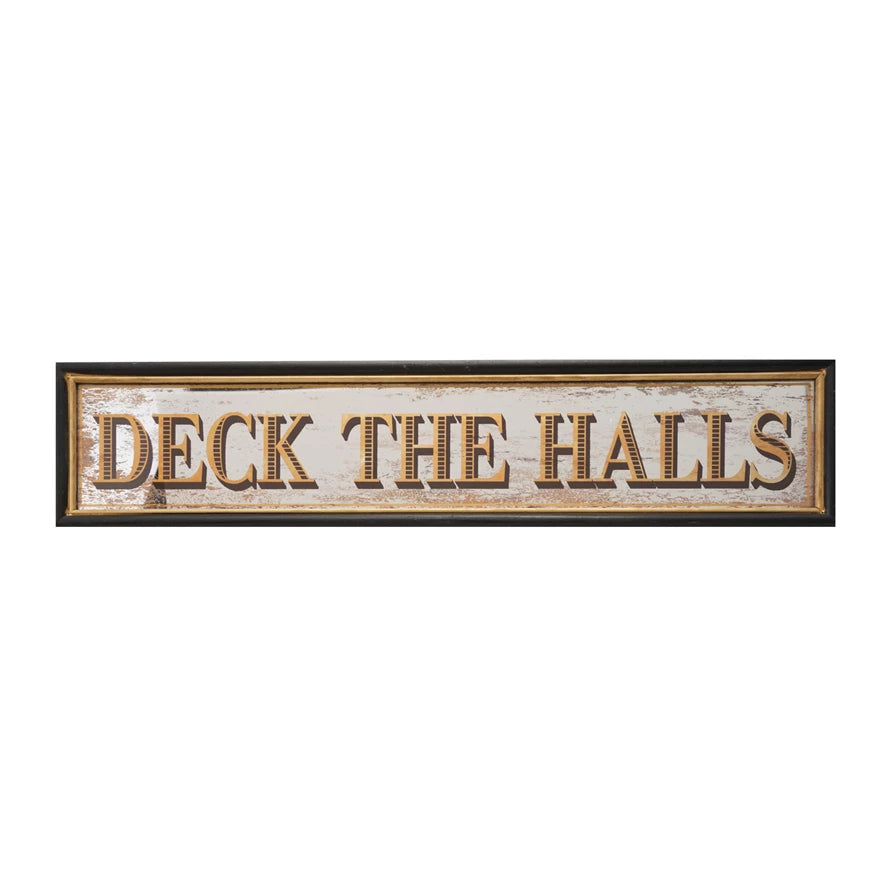 MDF Wall Décor with Antiqued Mirror "Deck The Halls"