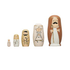 1-1/4"H - 5-1/2"H Hand-Painted Wood Nativity Nesting Dolls, Multi Color, Set of 5