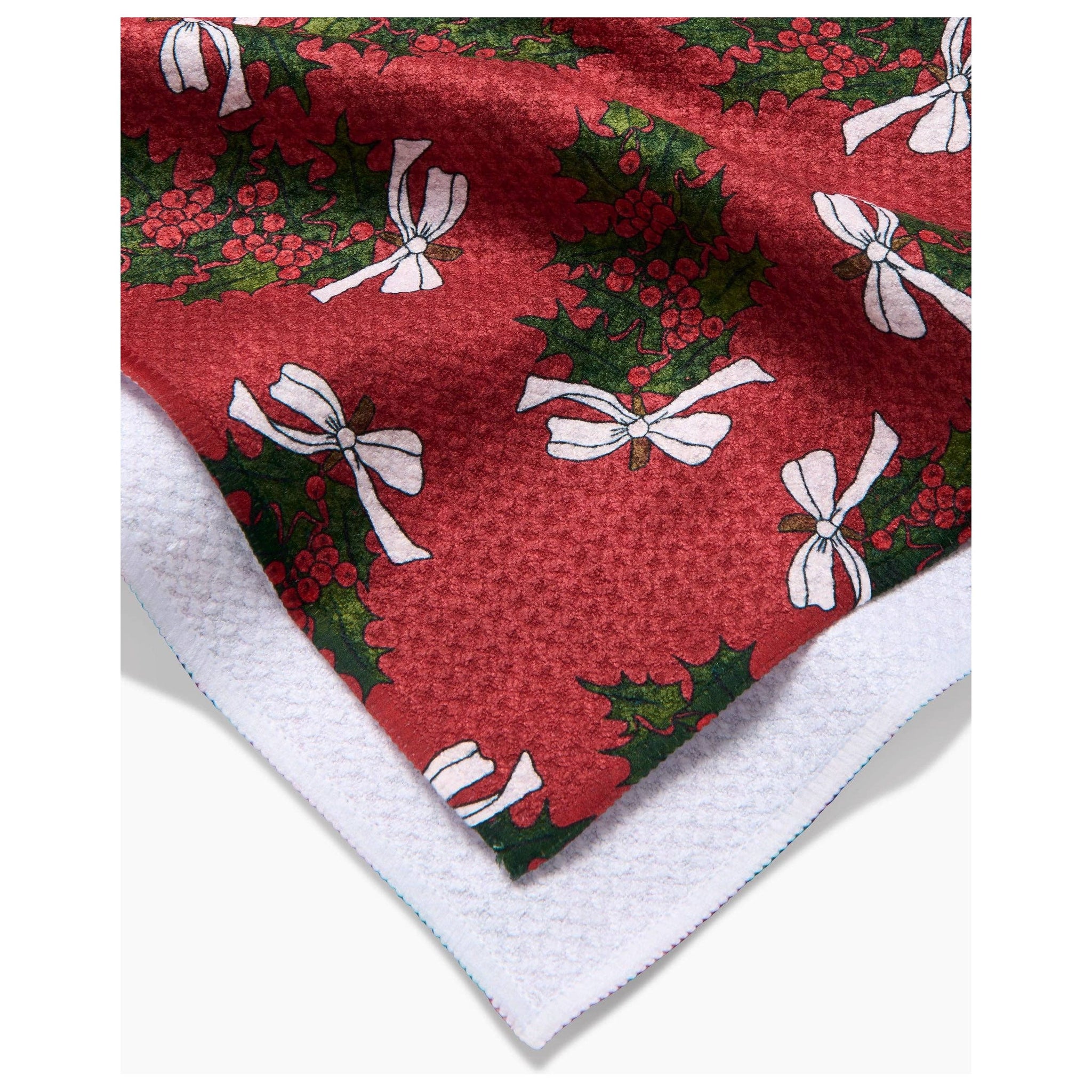 Geometry - Christmas Berry Bow Tea Towel