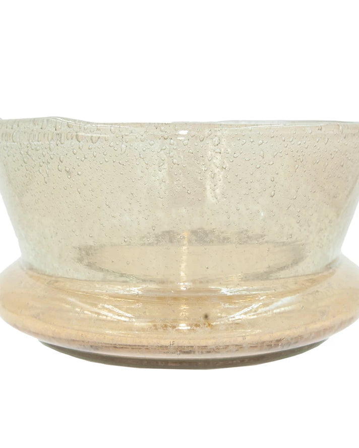 Decorative Seeded Glass Bowl, Champagne Color