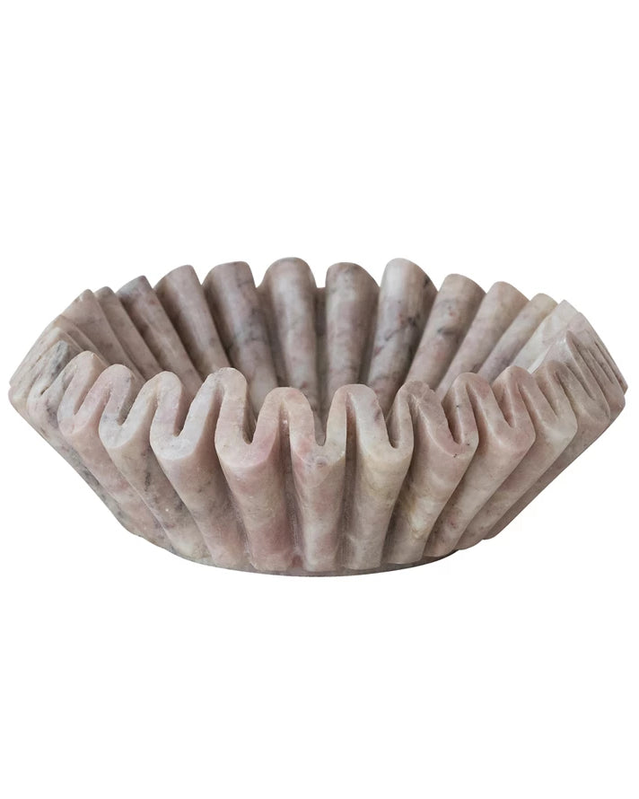 Marble Fluted Dish, Pink