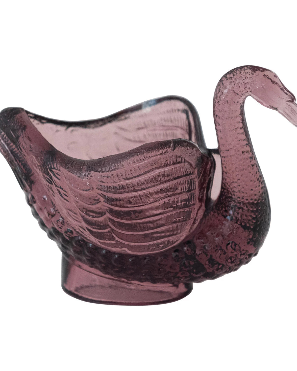 Recycled Glass Swan Shaped Dish/Spoon Holder, Purple
