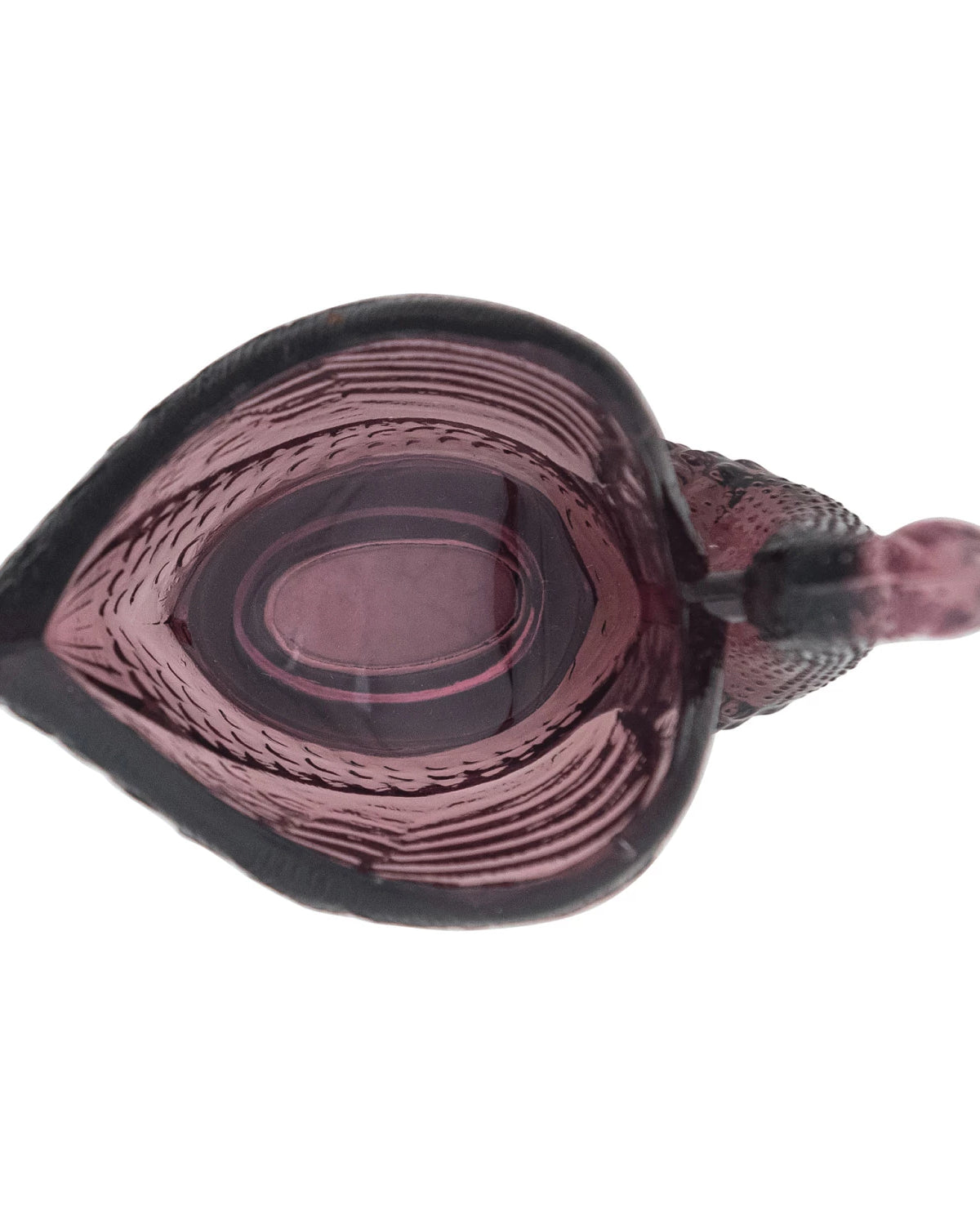 Recycled Glass Swan Shaped Dish/Spoon Holder, Purple