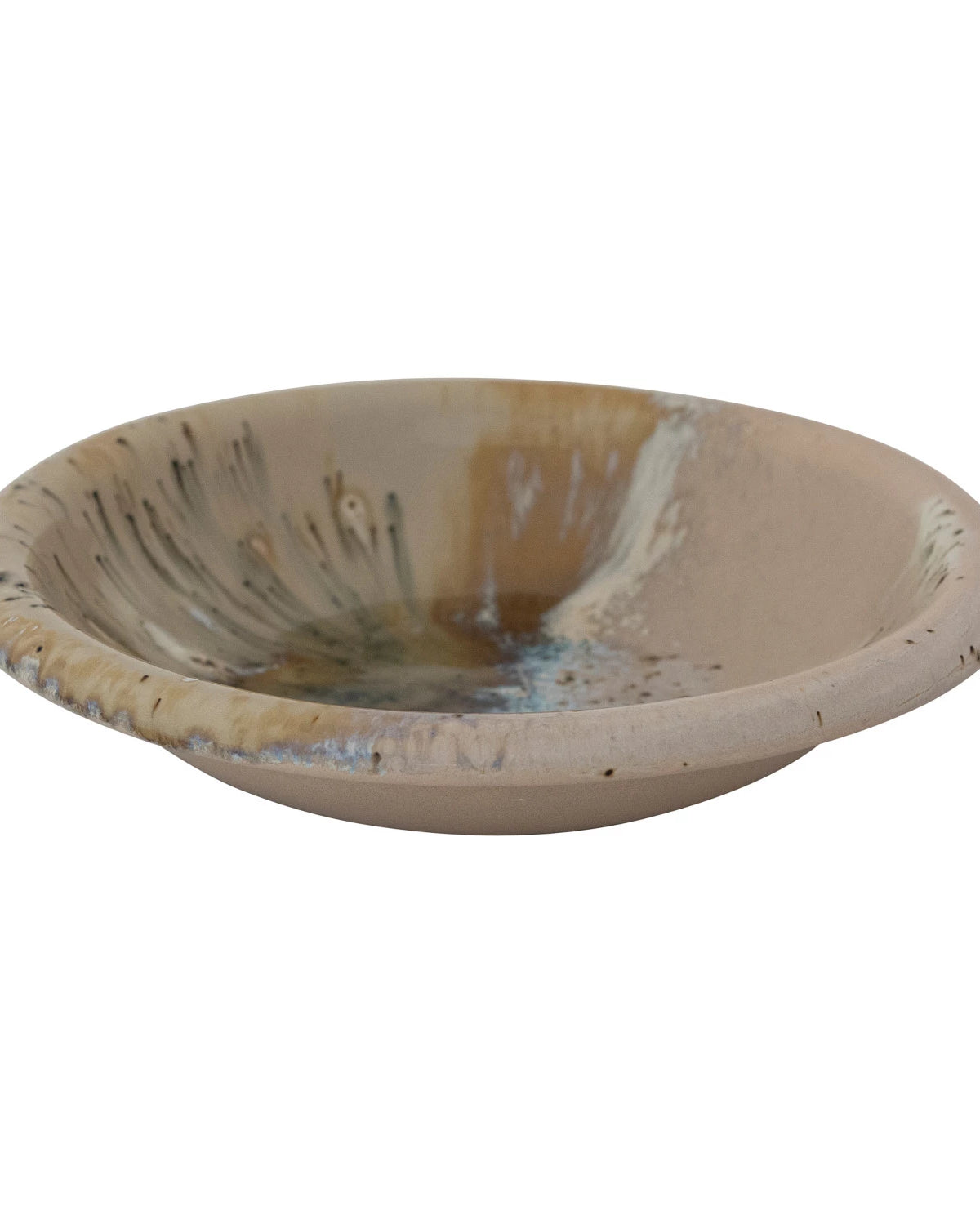 Stoneware Low Bowl with Wide Rim (Each One Will Vary)