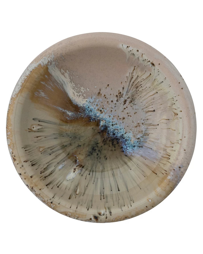 Stoneware Low Bowl with Wide Rim (Each One Will Vary)