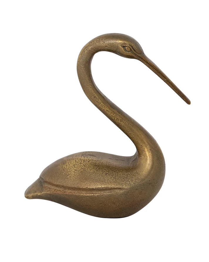 Cast Aluminum Bird, Antique Brass Finish