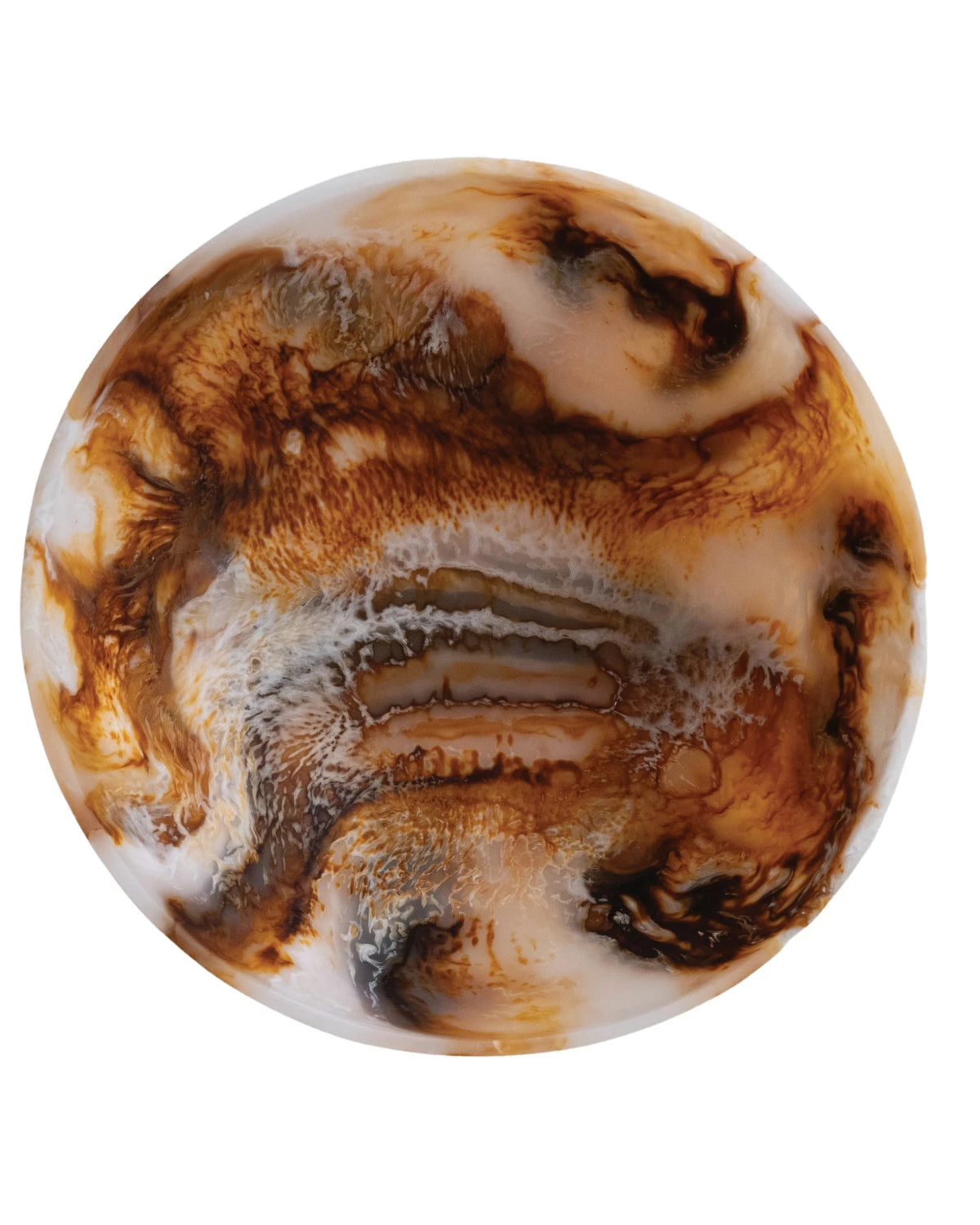 Marbled Resin Bowl, Brown & Cream Color (Each One Will Vary)