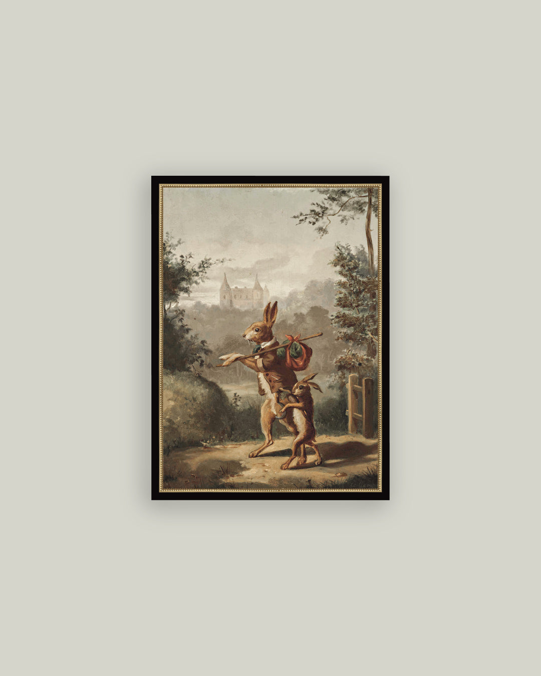 Traveling Rabbit Wall Print - 11x15
