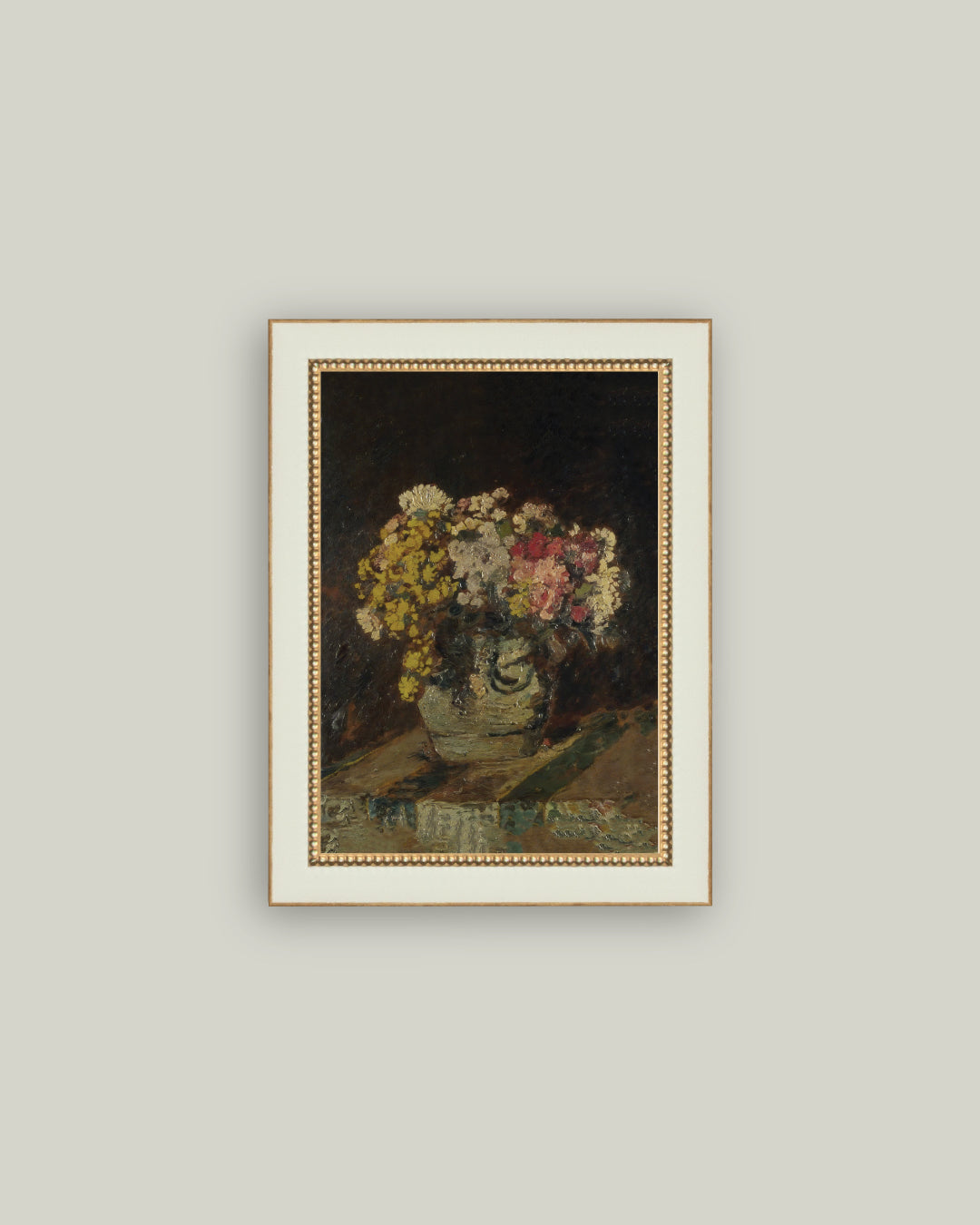 Vase of Pink & Yellow Flowers