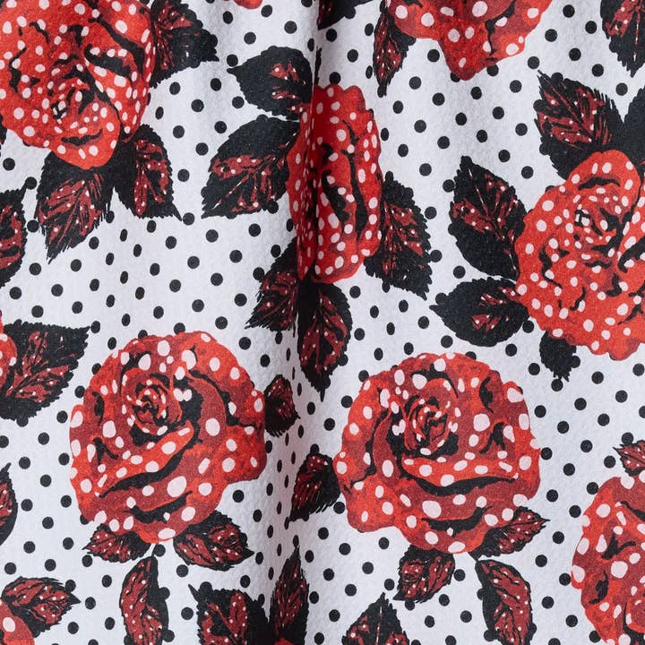 Polka Rose Tea Towel