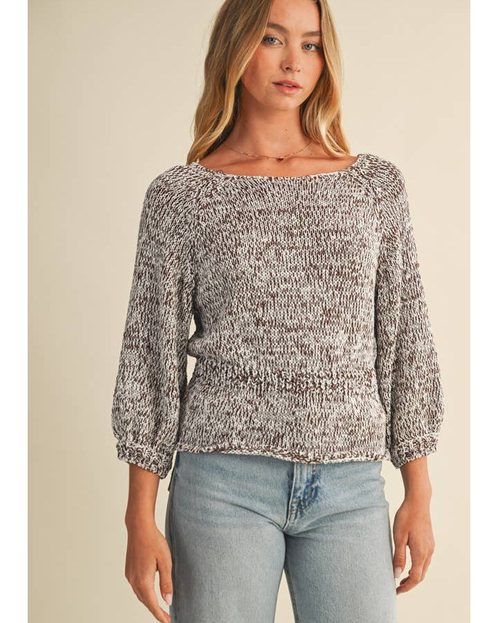 Two-Tone Peplum Sweater Top