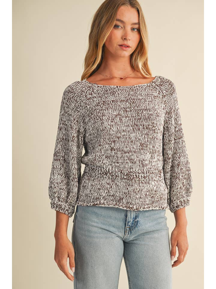 Two-Tone Peplum Sweater Top