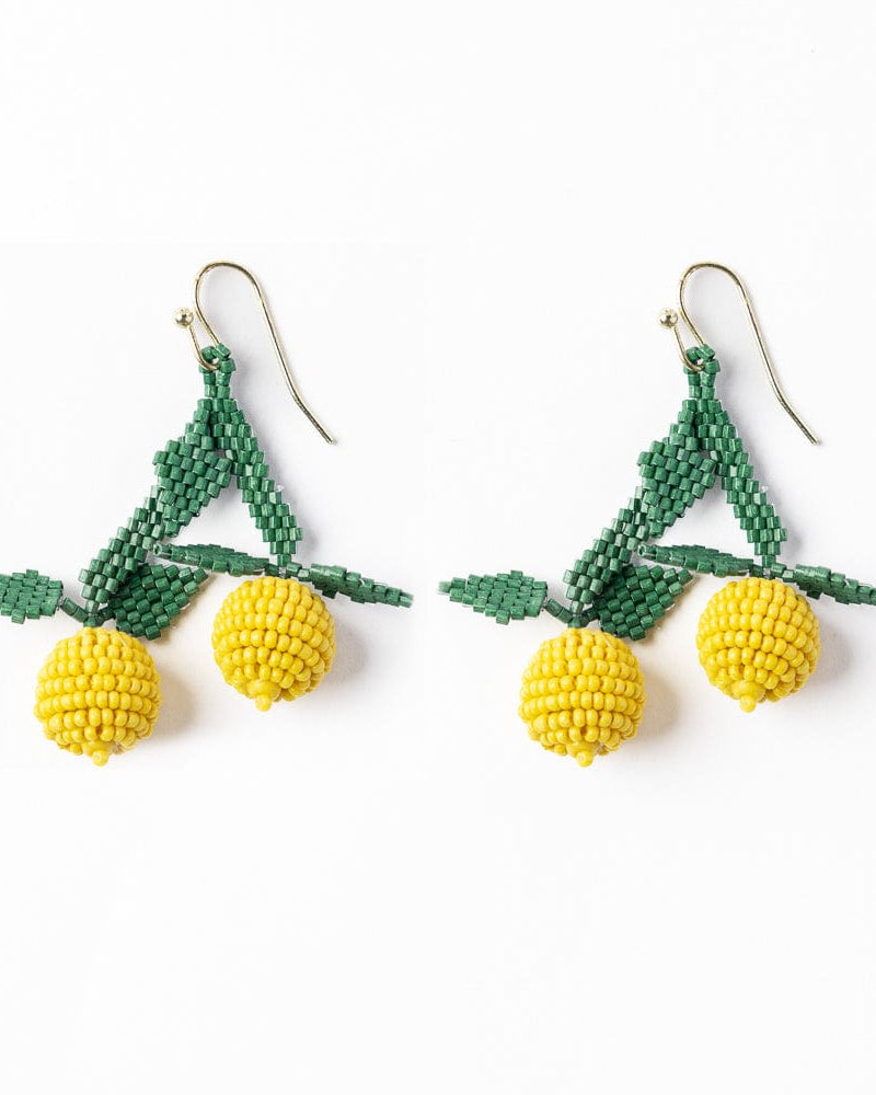 Lottie Lemon Dangle Luxe Earrings Yellow