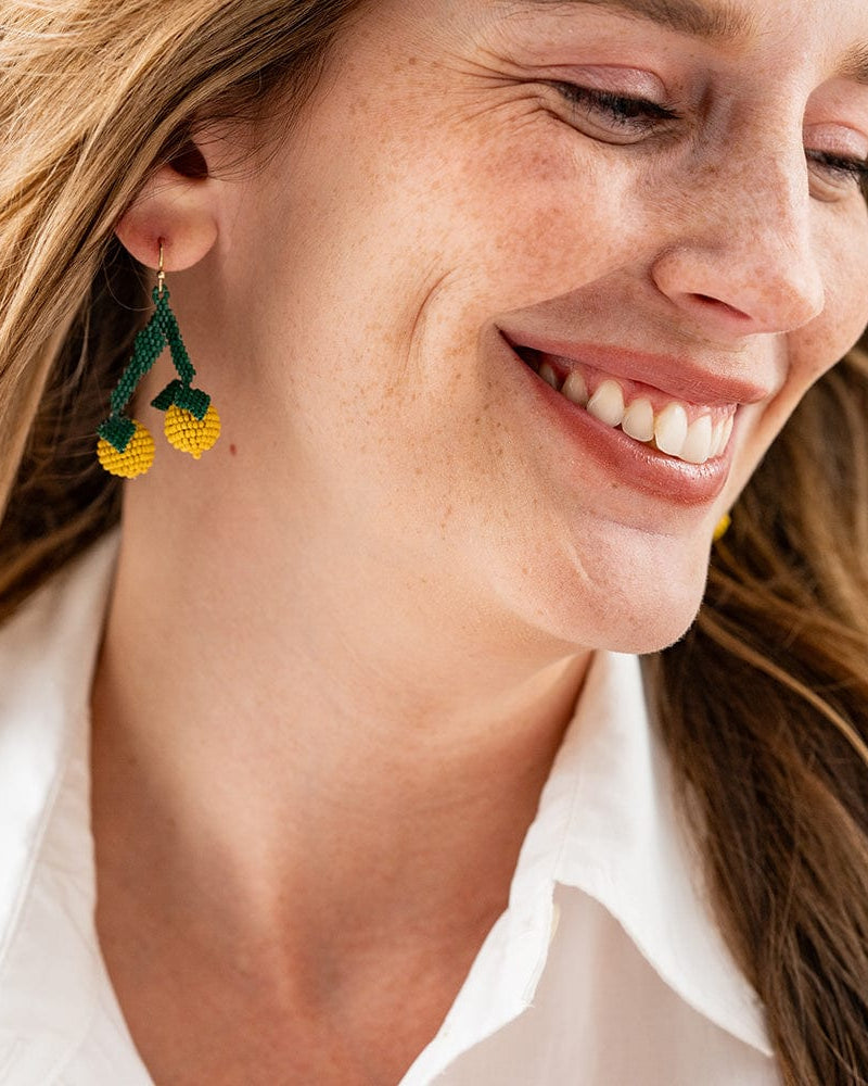 Lottie Lemon Dangle Luxe Earrings Yellow