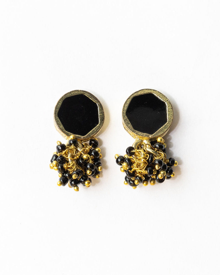Kimberly Enamel Earring Black