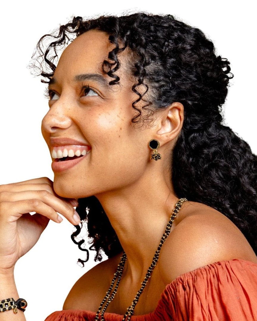 Kimberly Enamel Earring Black