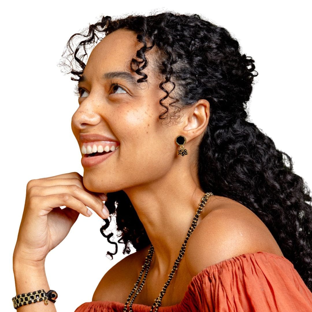 Kimberly Enamel Earring Black