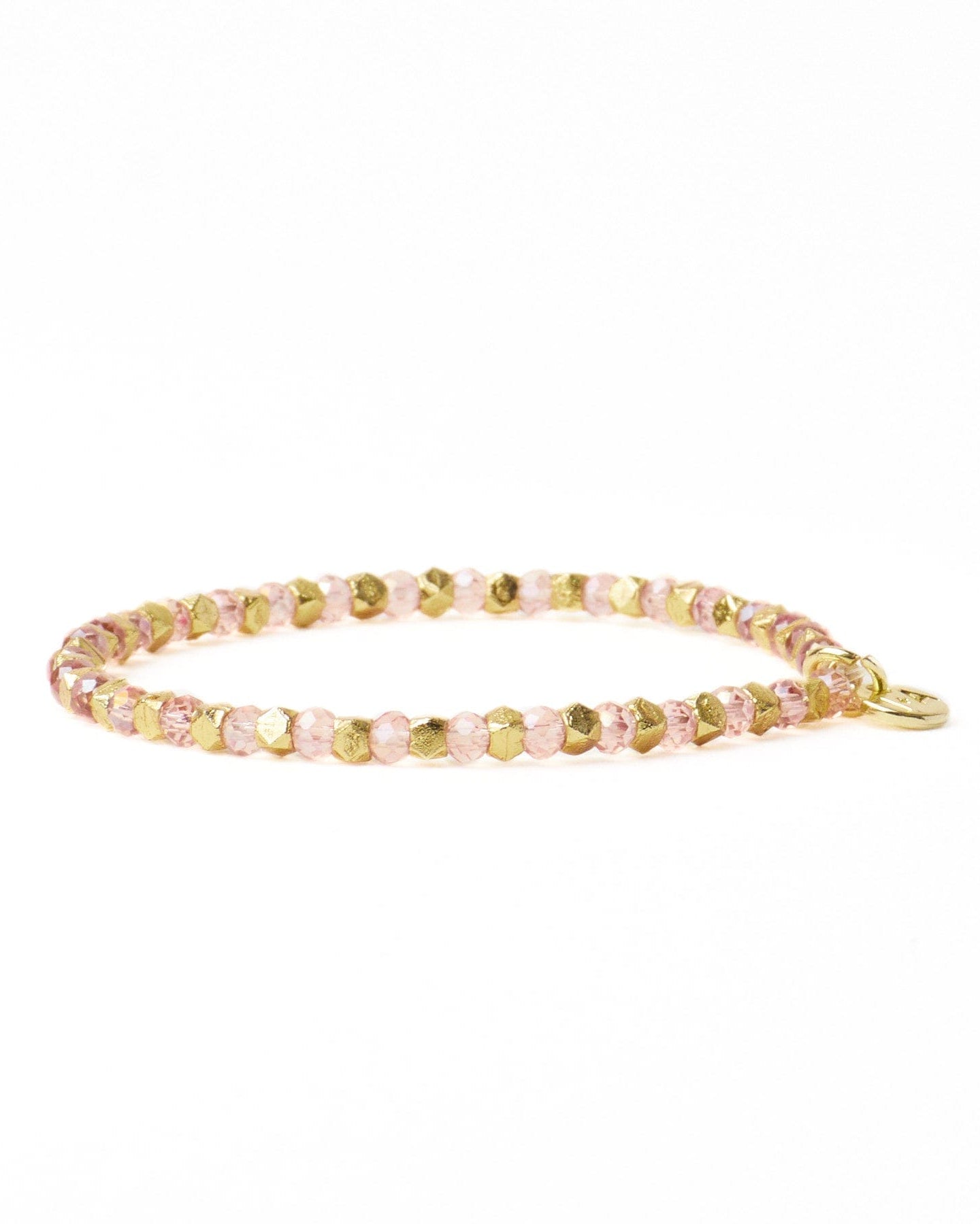 Louise Crystal Stretch Bracelet Blush + Gold