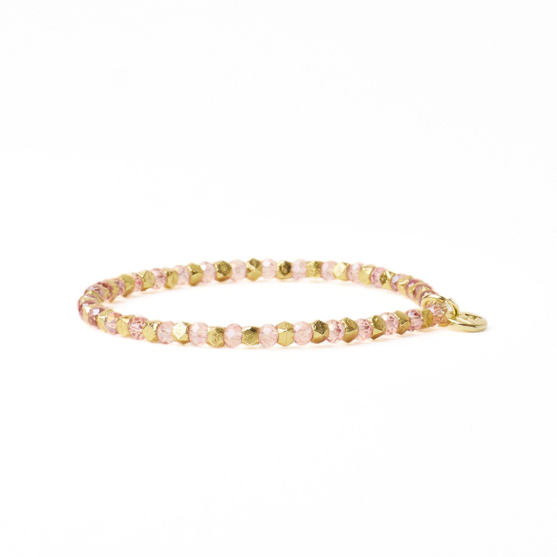 Louise Crystal Stretch Bracelet Blush + Gold