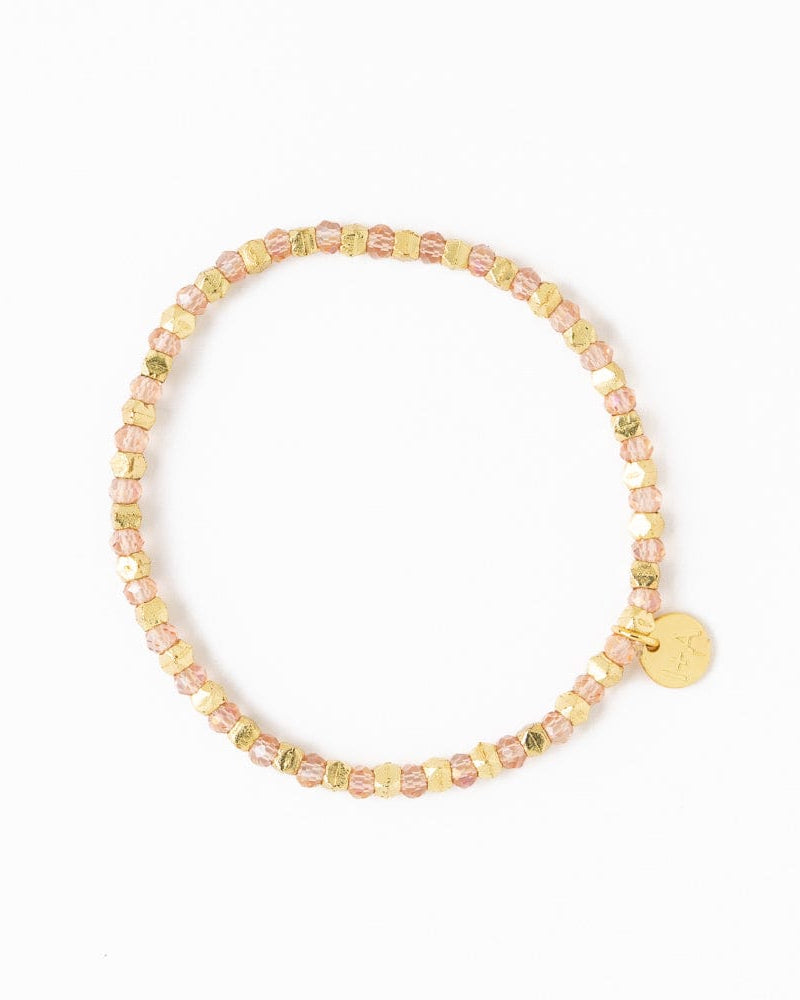 Louise Crystal Stretch Bracelet Blush + Gold