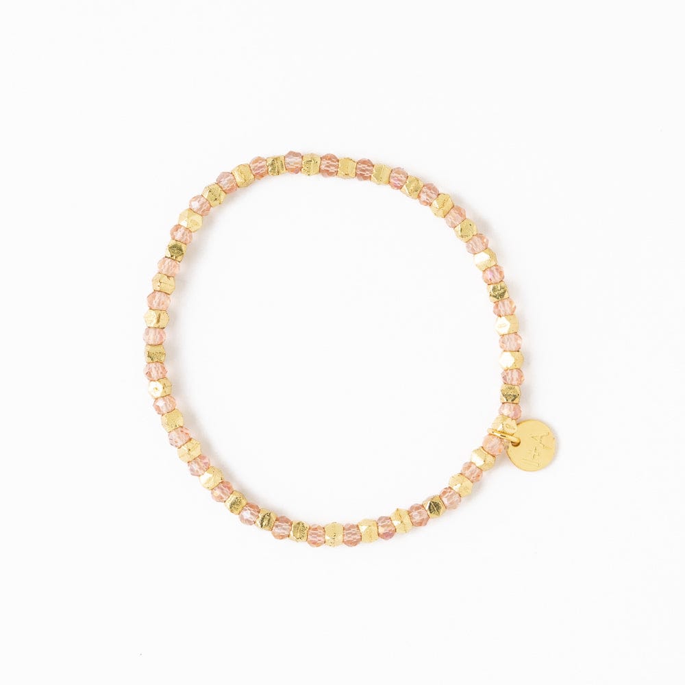 Louise Crystal Stretch Bracelet Blush + Gold