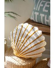 Scallop Shell Hand-Hooked Pillow
