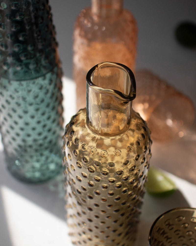 Set of 3 Bubble Glass Carafes with Tumbler