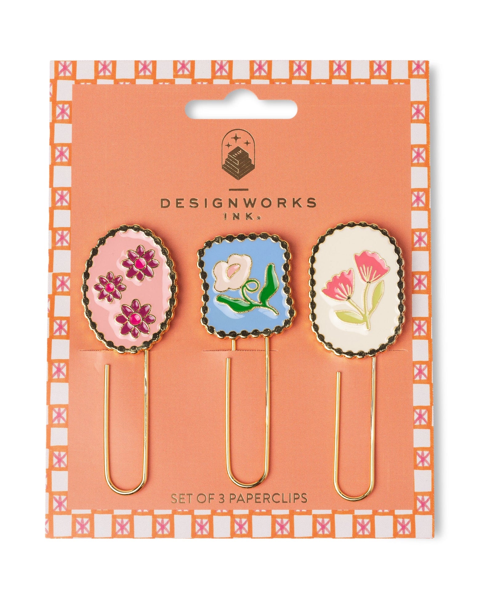 Set of 3 Paperclips - Framed Floral