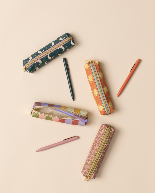 Pen & Pouch Set - Pink Vintage Floral