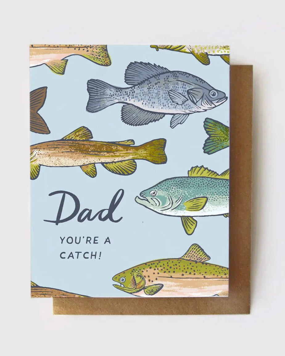 Dad You're a Catch Fish Card