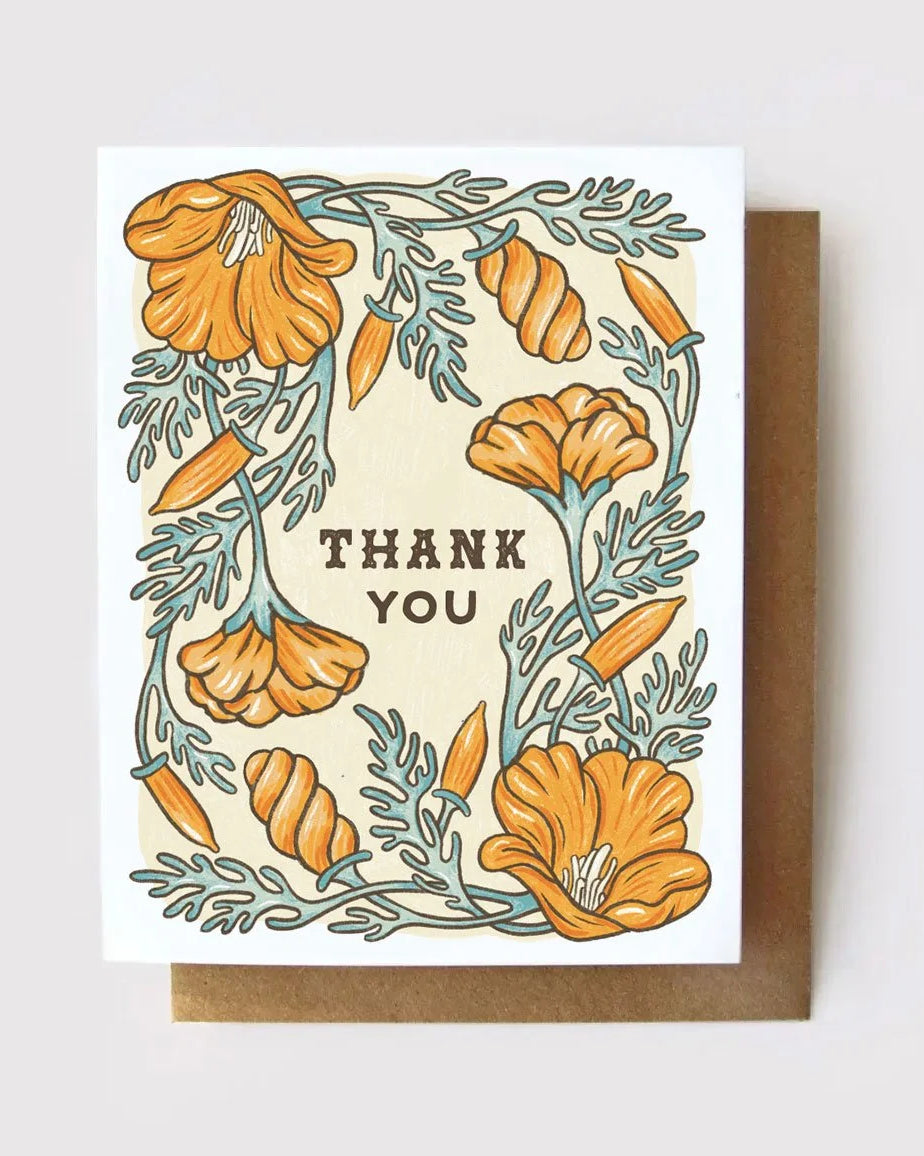 California Poppy Thank You Card