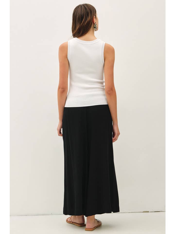 Linen Blend Cropped Palazzo Pants