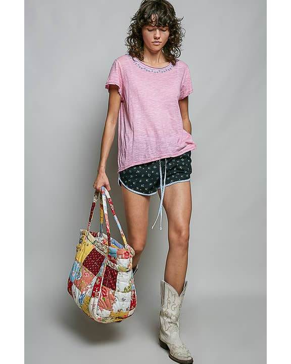 Bloom Quilted Floral Patchwork Carryall Tote Bag