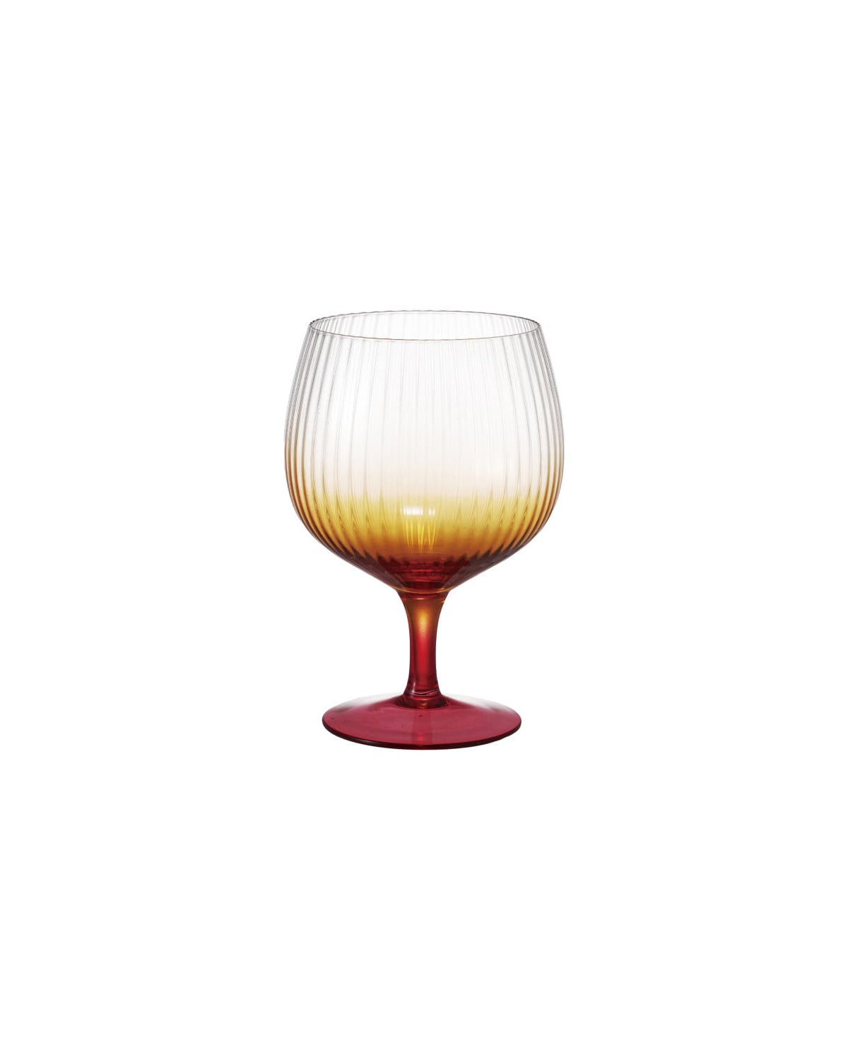 20 oz. Stemmed Fluted Goblet, Orange Color Ombre