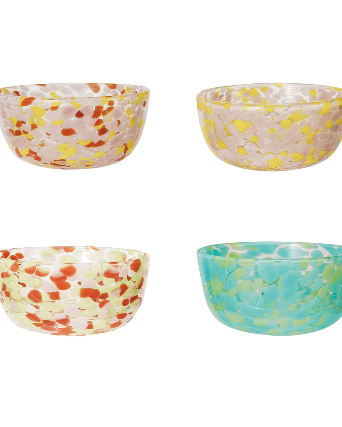 Blown Confetti Glass Bowl, Multi Color, 4 Styles