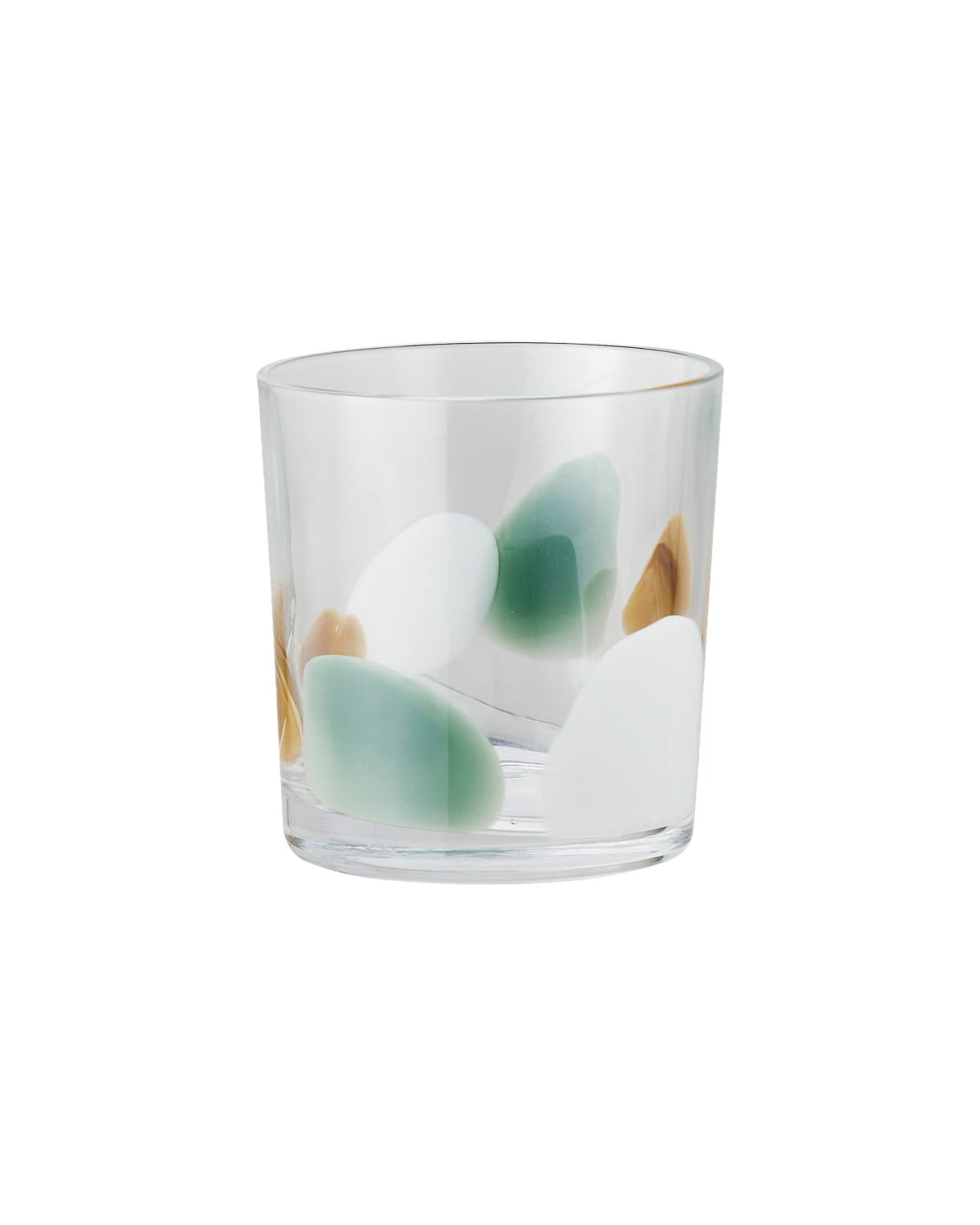 12 oz. Handmade Art Glass Drinking Glass, Multi Color Green