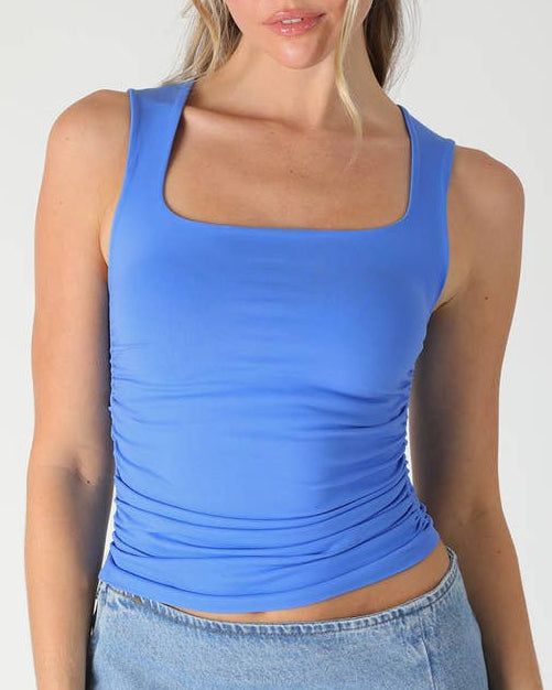 NS8408- Clean Line Square Shirred Top