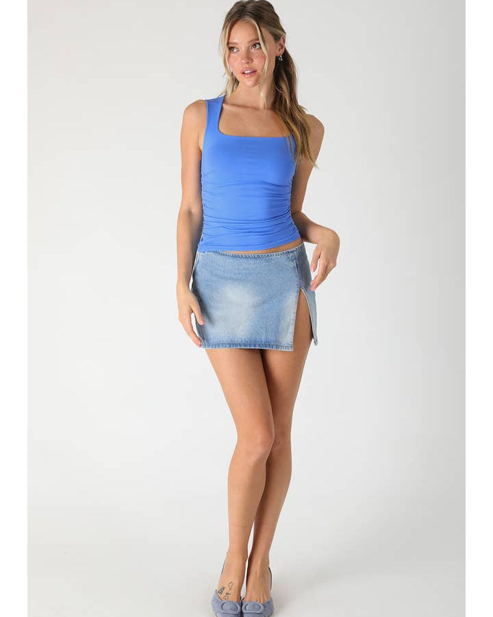 NS8408- Clean Line Square Shirred Top