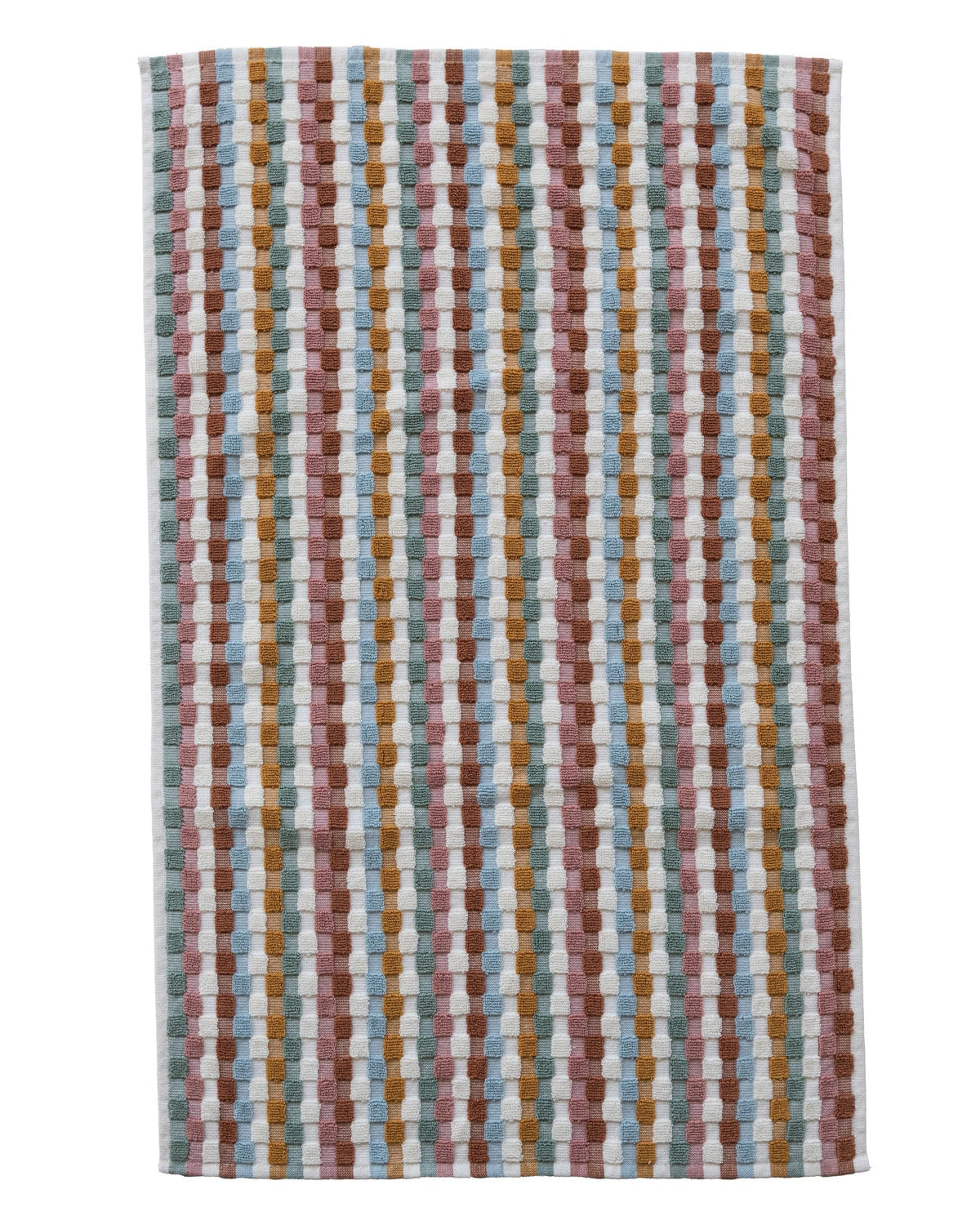 Woven Cotton Terry Hand Towel with Geometric Pattern & Loop