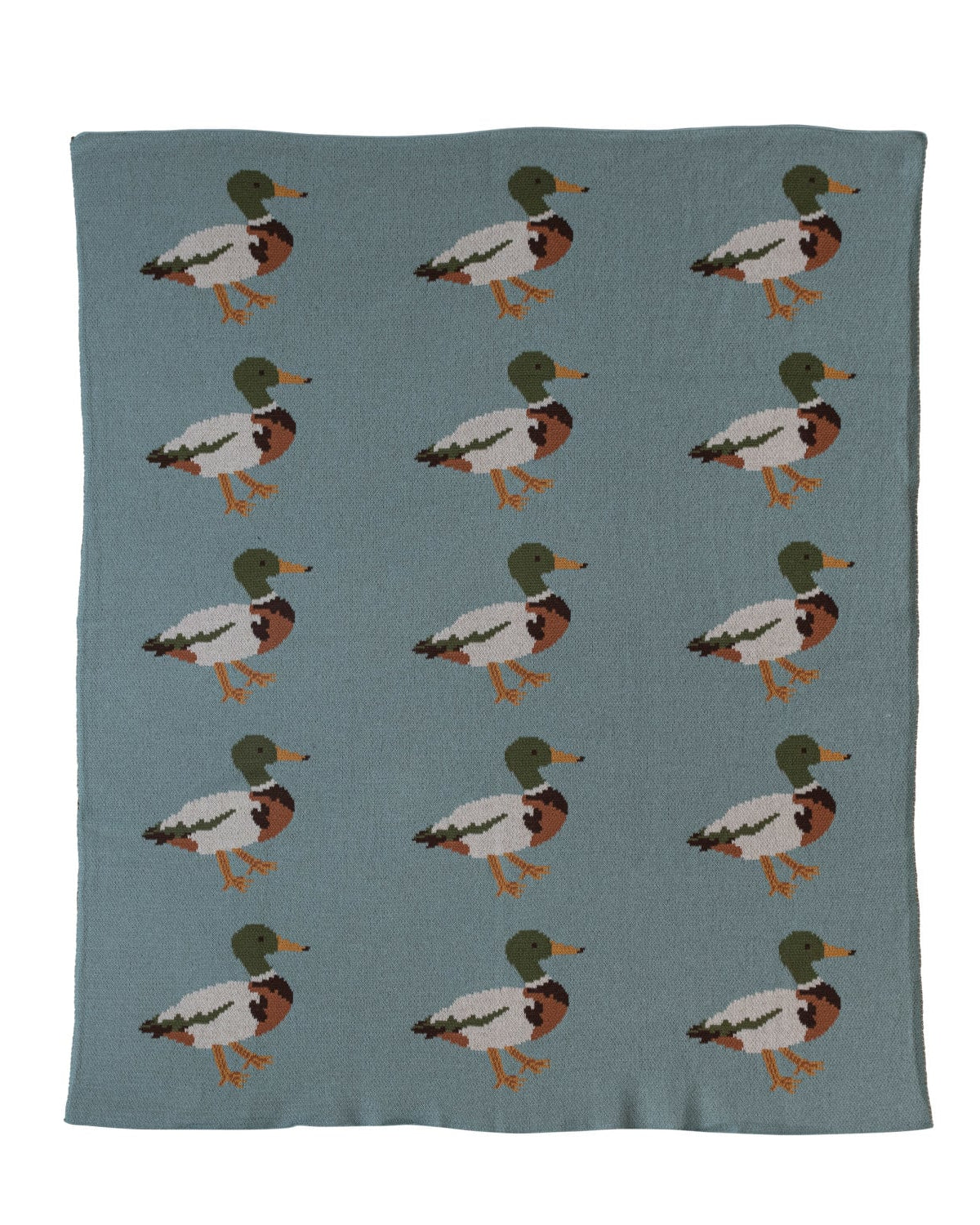 Cotton Knit Baby Blanket w/ Ducks, Multi Color ©