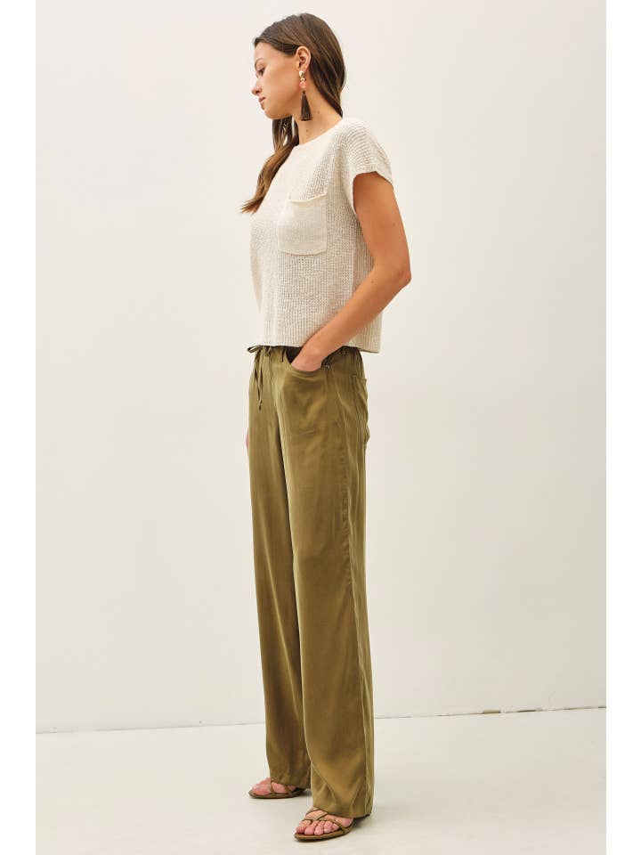 Air-Washed Loose Fit Wide Leg Pants