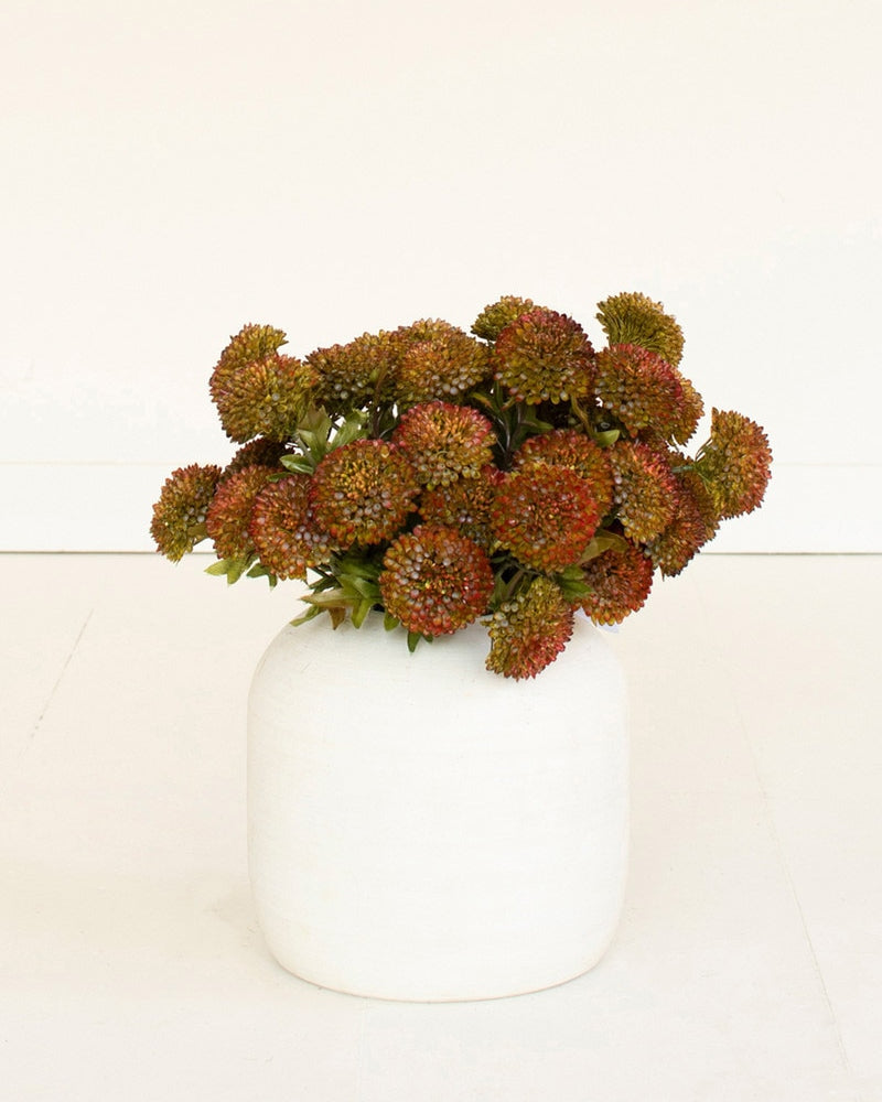 Bundle of 7 Artificial Auburn Ball Dahlias