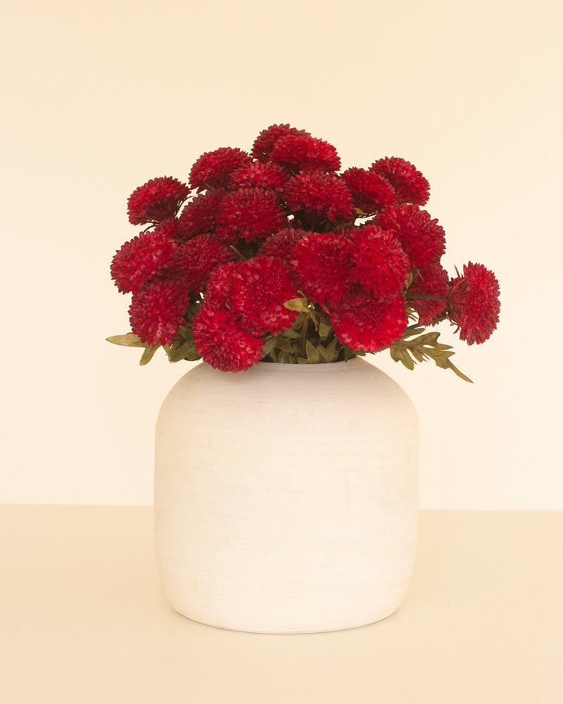 Bundle of 7 Artificial Red Ball Dahlias