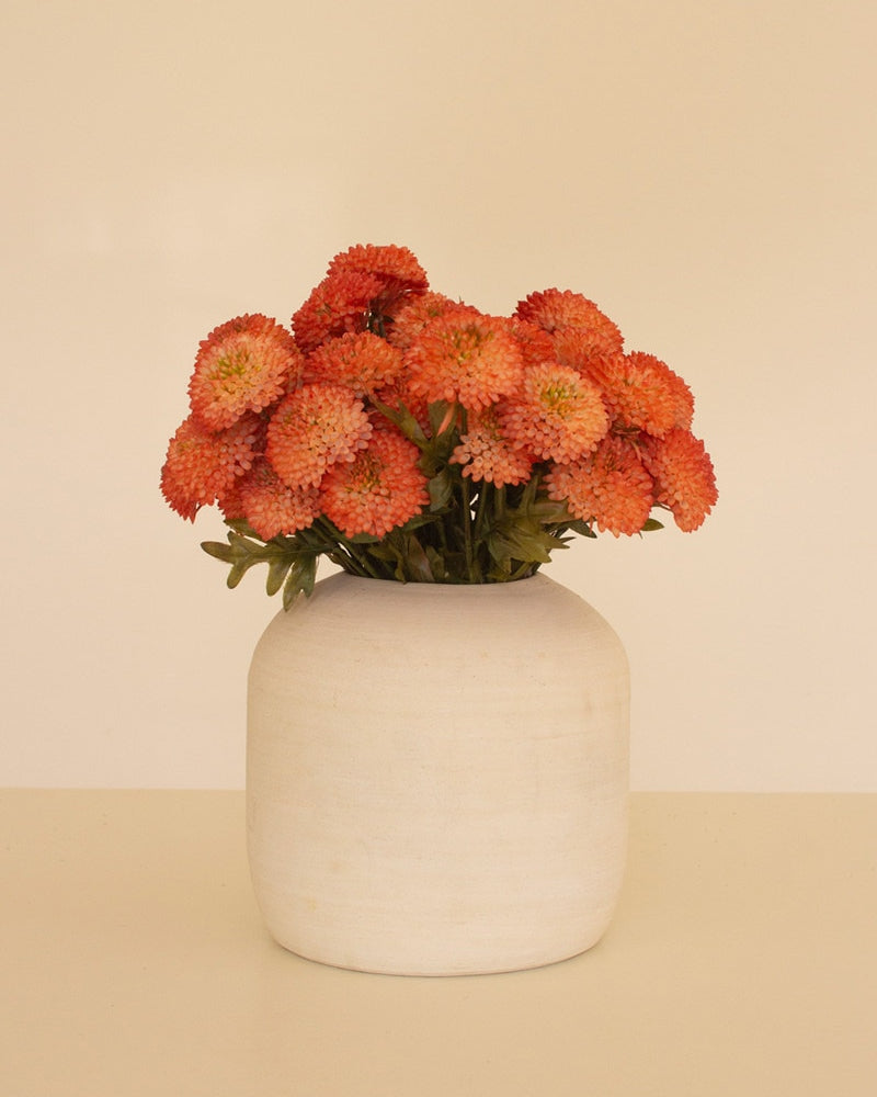 Bundle of 7 Artificial Orange Ball Dahlias