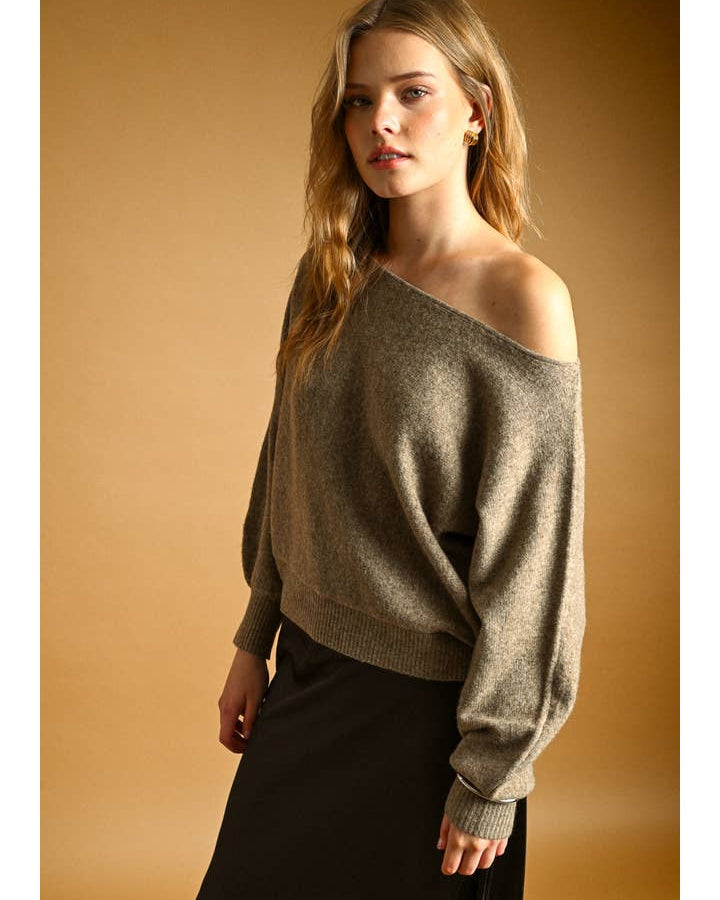 Long Sleeve Boat Neck Top