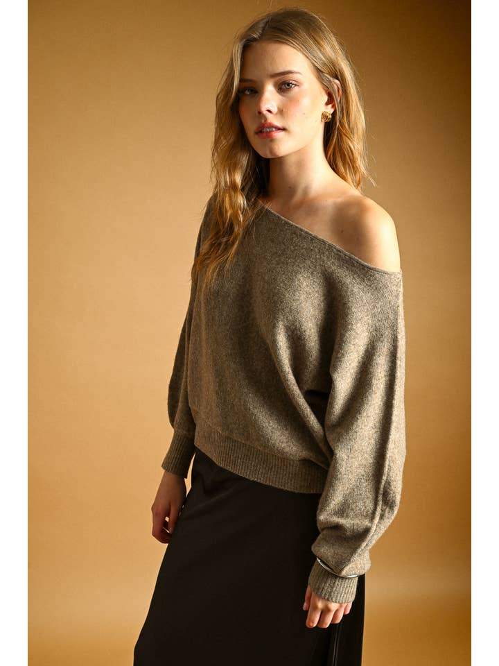 Long Sleeve Boat Neck Top