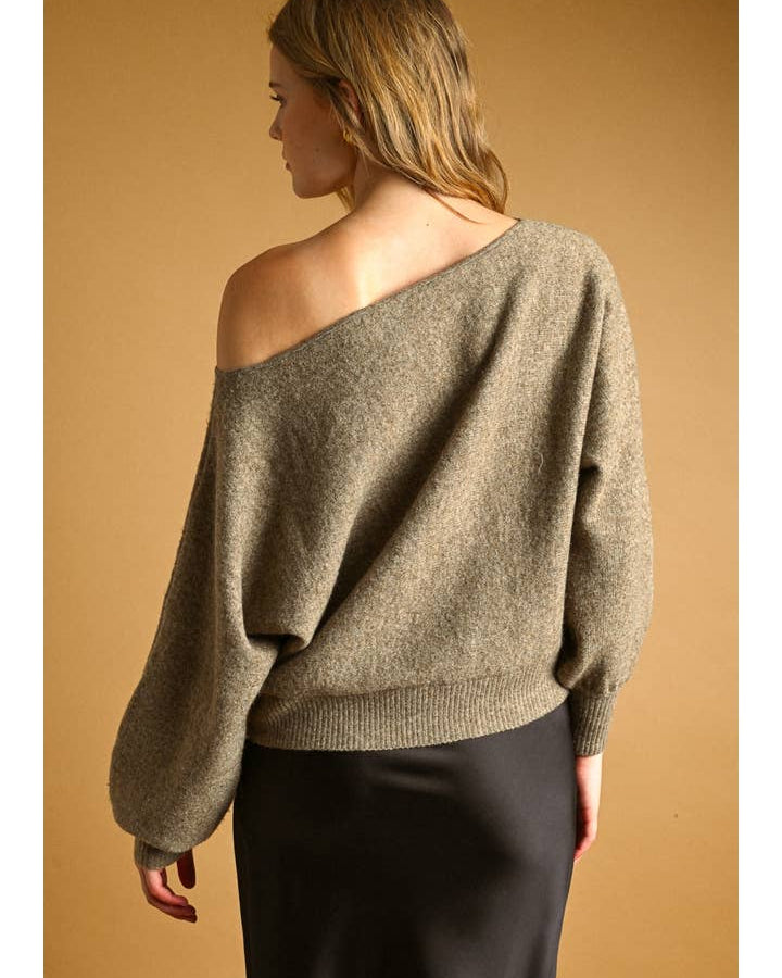Long Sleeve Boat Neck Top
