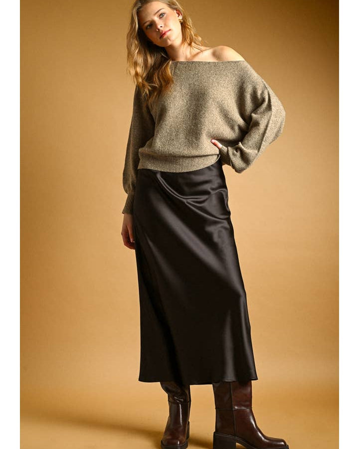 Long Sleeve Boat Neck Top