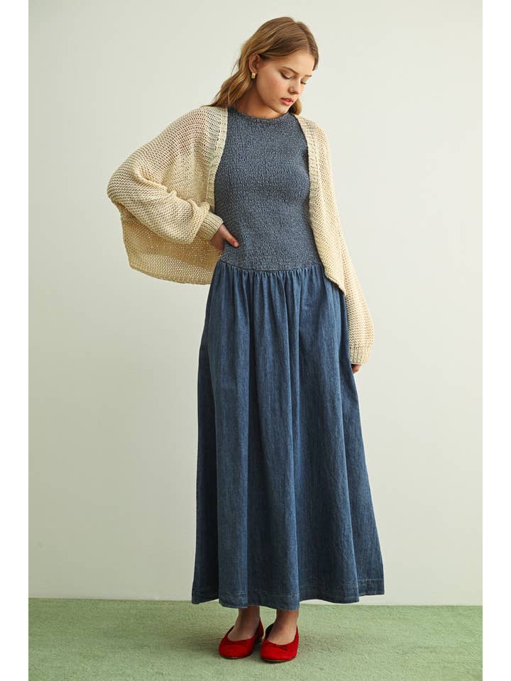 Long Sleeve Cropped Cardigan - Beige